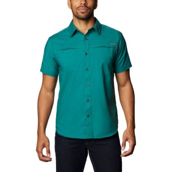 Columbia Muške Košulje - Fish Lake Stretch Short Sleeve Tamno Zelene | NYEZ-58170